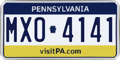 PA license plate MXO4141