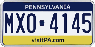 PA license plate MXO4145