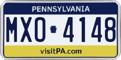 PA license plate MXO4148