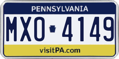 PA license plate MXO4149