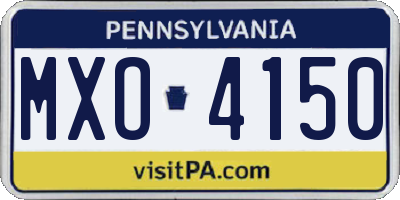 PA license plate MXO4150