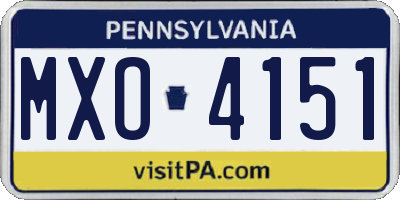 PA license plate MXO4151