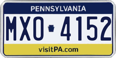 PA license plate MXO4152