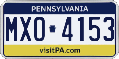 PA license plate MXO4153