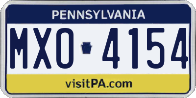 PA license plate MXO4154