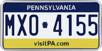 PA license plate MXO4155