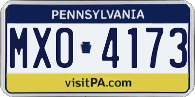 PA license plate MXO4173