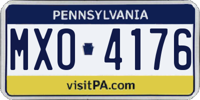 PA license plate MXO4176