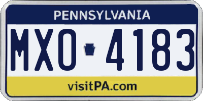 PA license plate MXO4183
