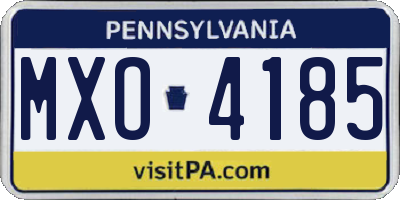 PA license plate MXO4185