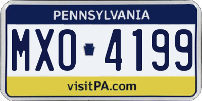PA license plate MXO4199