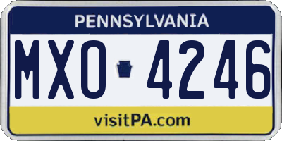 PA license plate MXO4246