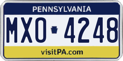 PA license plate MXO4248