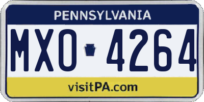 PA license plate MXO4264