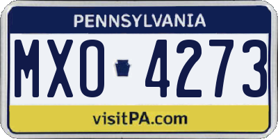 PA license plate MXO4273