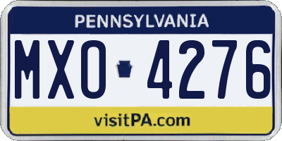 PA license plate MXO4276