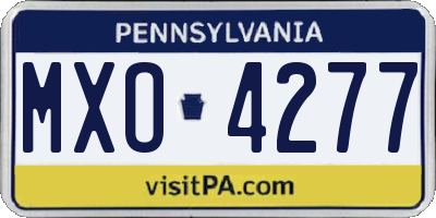 PA license plate MXO4277