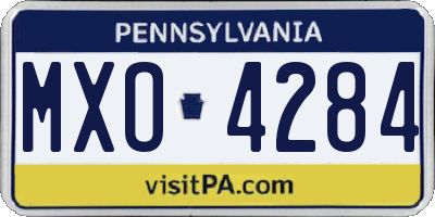 PA license plate MXO4284