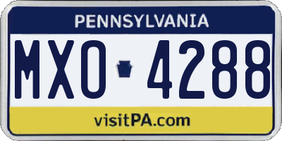 PA license plate MXO4288
