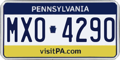PA license plate MXO4290