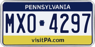 PA license plate MXO4297