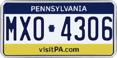 PA license plate MXO4306