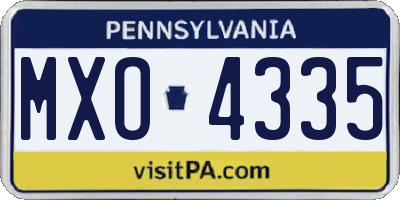 PA license plate MXO4335