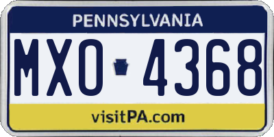 PA license plate MXO4368