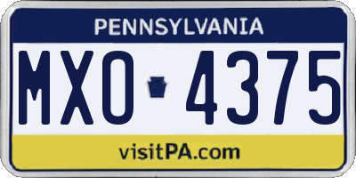 PA license plate MXO4375