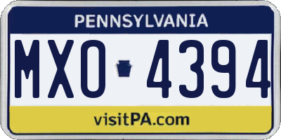 PA license plate MXO4394