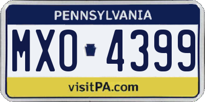 PA license plate MXO4399