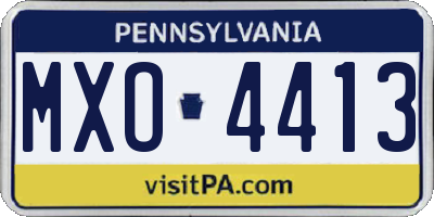 PA license plate MXO4413