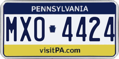 PA license plate MXO4424