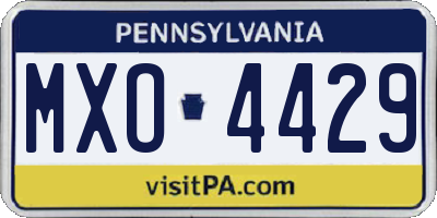 PA license plate MXO4429