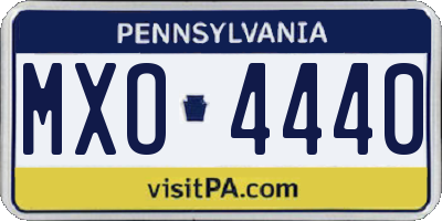 PA license plate MXO4440