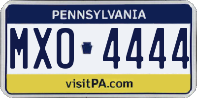 PA license plate MXO4444