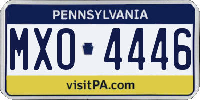 PA license plate MXO4446