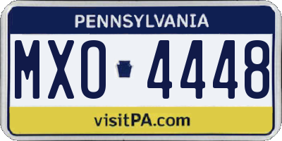 PA license plate MXO4448