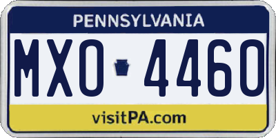 PA license plate MXO4460