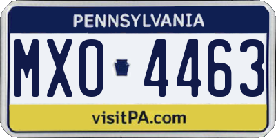 PA license plate MXO4463
