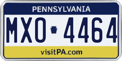 PA license plate MXO4464