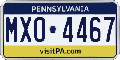 PA license plate MXO4467