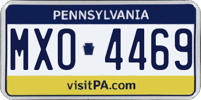 PA license plate MXO4469