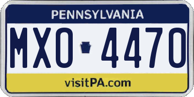PA license plate MXO4470