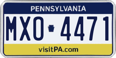 PA license plate MXO4471