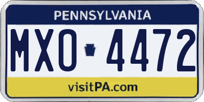 PA license plate MXO4472