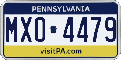 PA license plate MXO4479