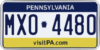 PA license plate MXO4480