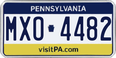 PA license plate MXO4482