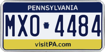 PA license plate MXO4484